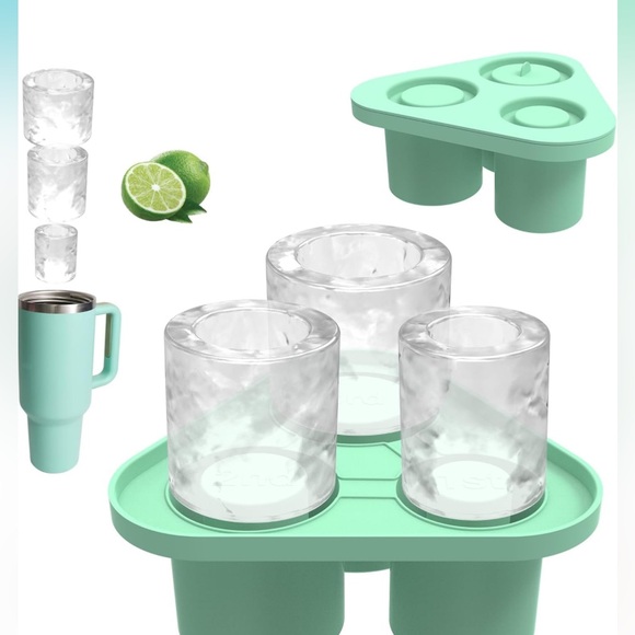 ALOOF Ice Cube Tray with Lid Compatible with 30/40 Tumbler Cup..green (NWT) - Picture 2 of 6